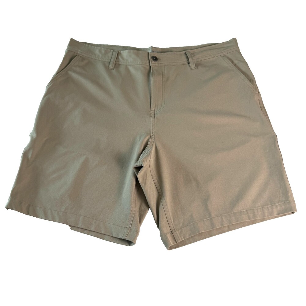 32 Degrees Cool Men's Size 36 Stretch Performance Khaki Chino Shorts Zipper Pock